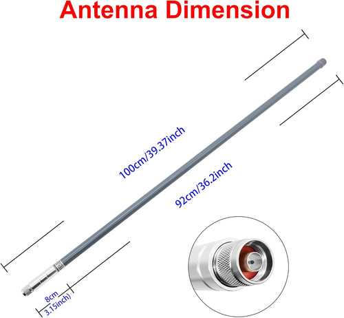 12dBi LoRa Gateway Antenna with 3.3ft N-Female to SMA-Male Extension Cable D676