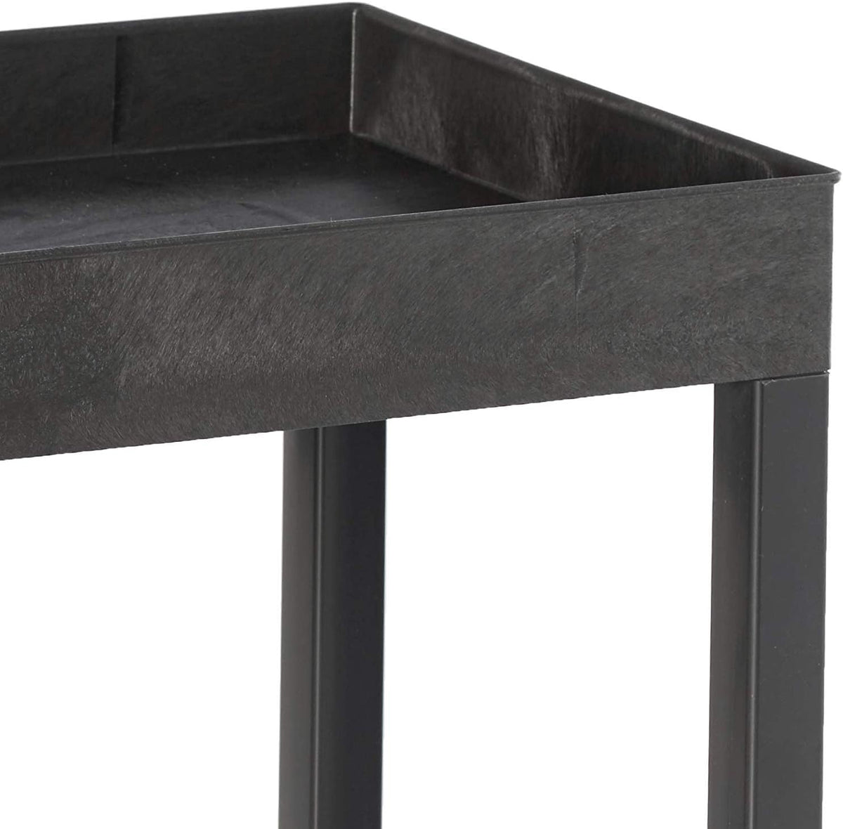 Black 2 Shelf Utility Cart with Push Handle J471