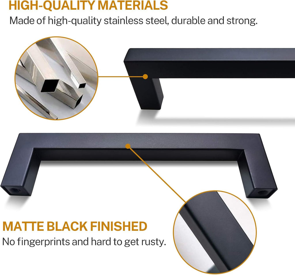 25 Pack 3-3/4 Inch Matte Black Cabinet Pulls H8664