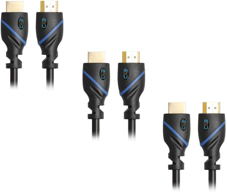 60ft High Speed HDMI Cable Male to Male with Ethernet Black Pack of 2 Q3646