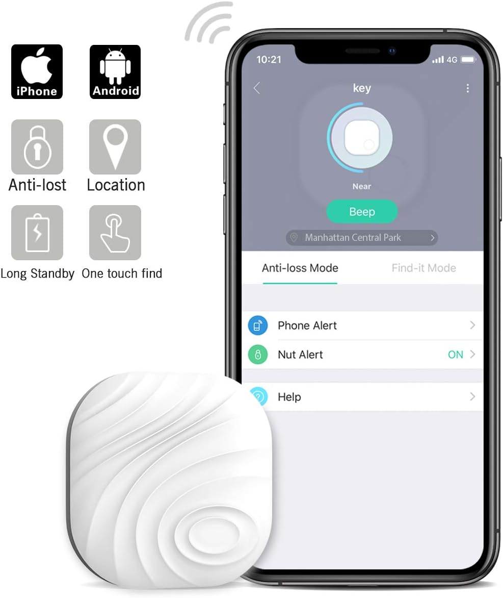 Key Finder Locator Pack of 4 Bluetooth Item Tracker C206