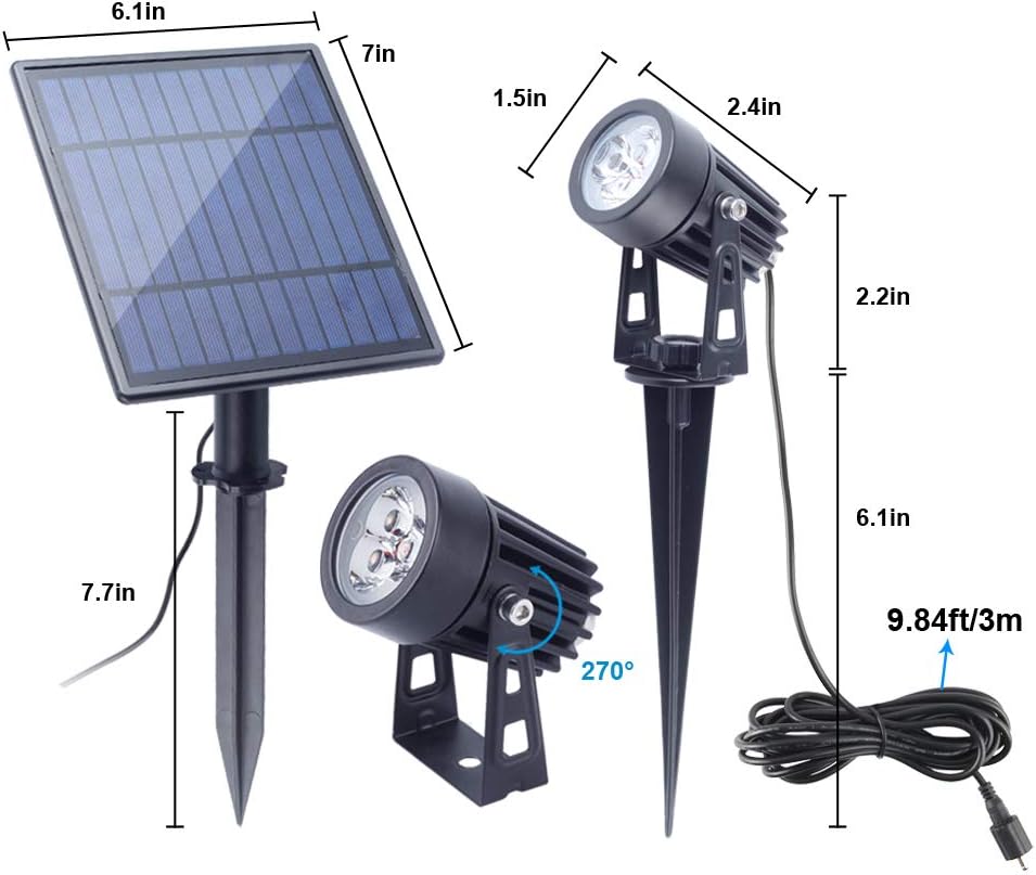 Solar Spotlights IP65 Waterproof 4 Warm White Landscape Lights V257773
