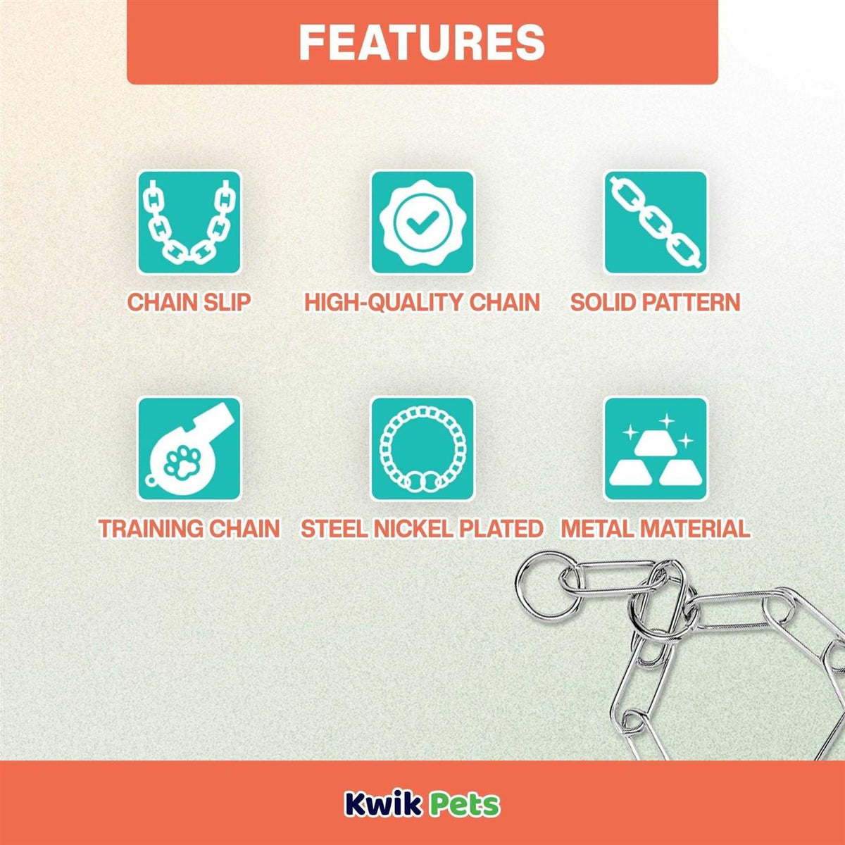 Fur Saver Link Chain Training Dog Collar E188