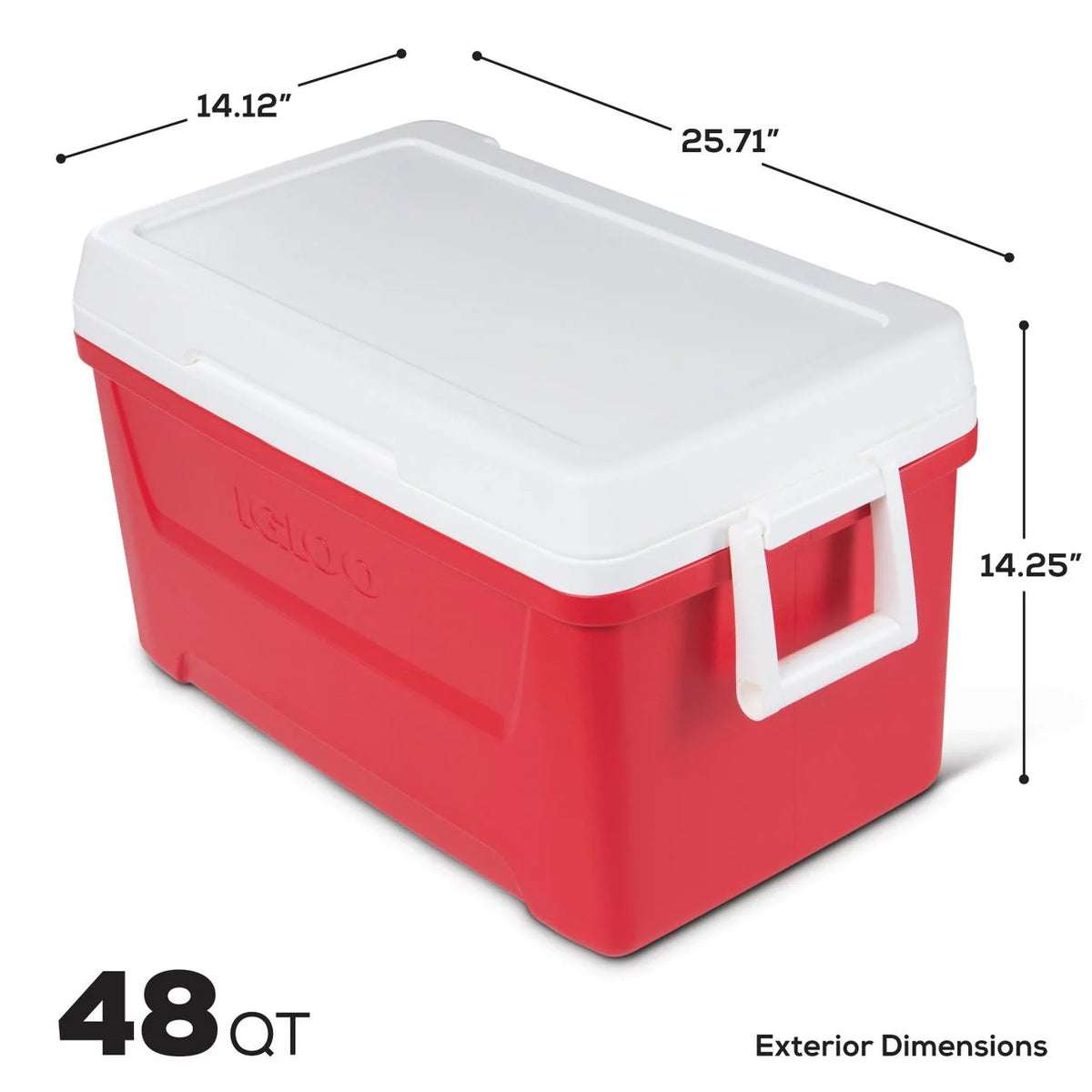 48 QT Red Ice Chest Cooler K3020
