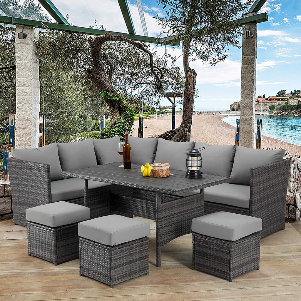 7 Piece Rattan Wicker Patio Conversation Set E392