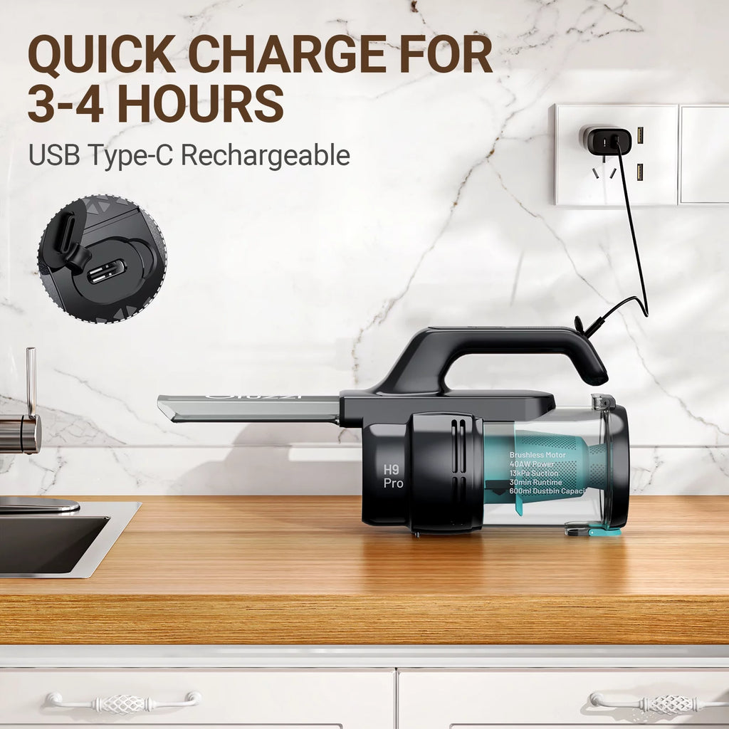 Handheld Vacuum Cleaner, 80000 RPM Quiet Motor 40AW/13kPa Turbo Suction, Black G7989