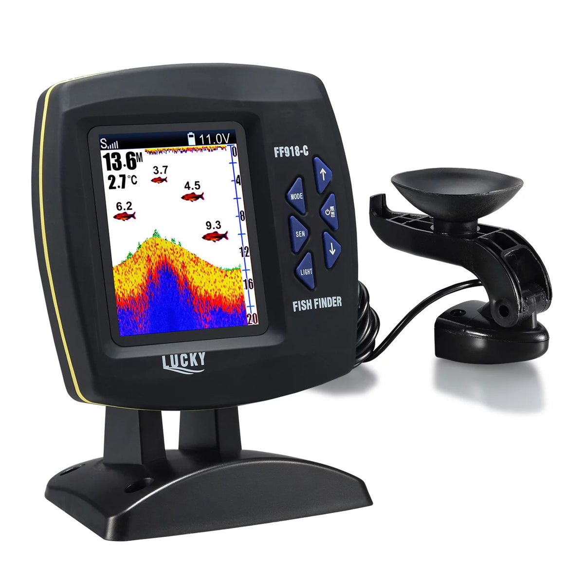 Fish Finder Wired Transducer Sensor 45 Degrees Underwater Fishing Camera Waterproof LCD U138