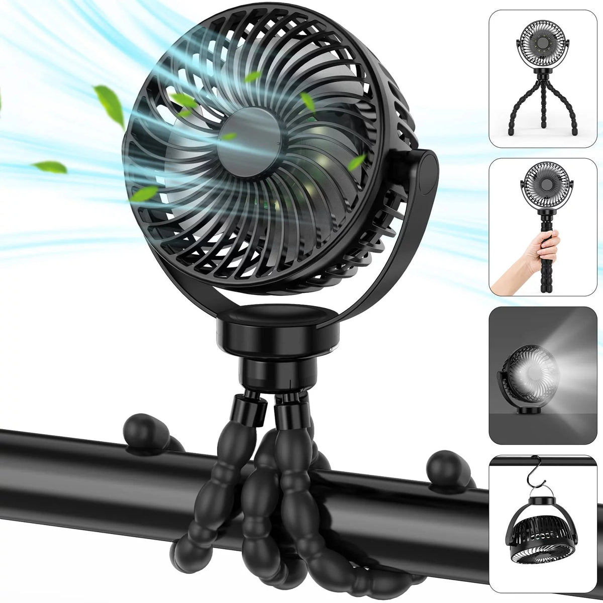 Portable USB Rechargeable Clip Tripod Fan I51599