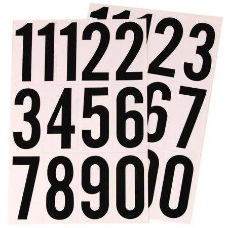 Black on White 3 inch Vinyl Number Set Case of 10 K9719