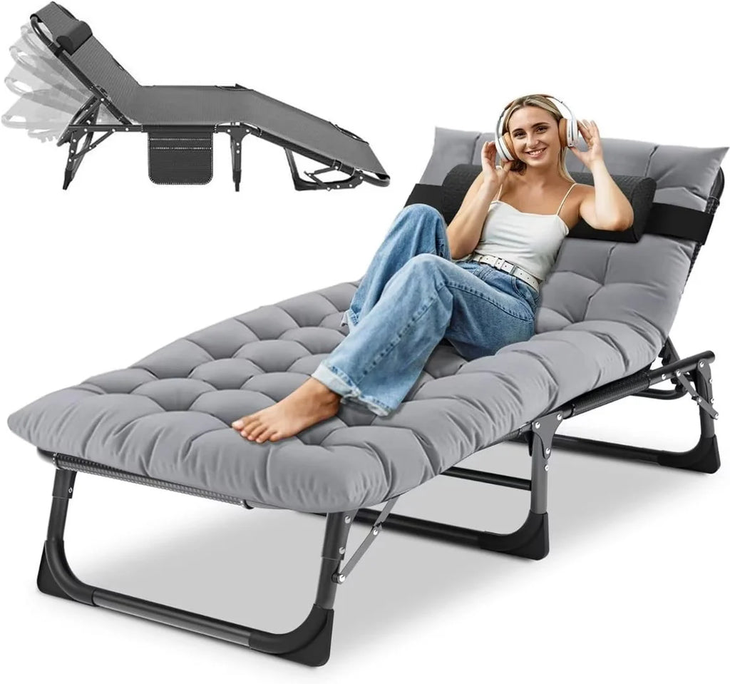 5-Fold Adjustable Folding Camping Cot with Pillow X143002