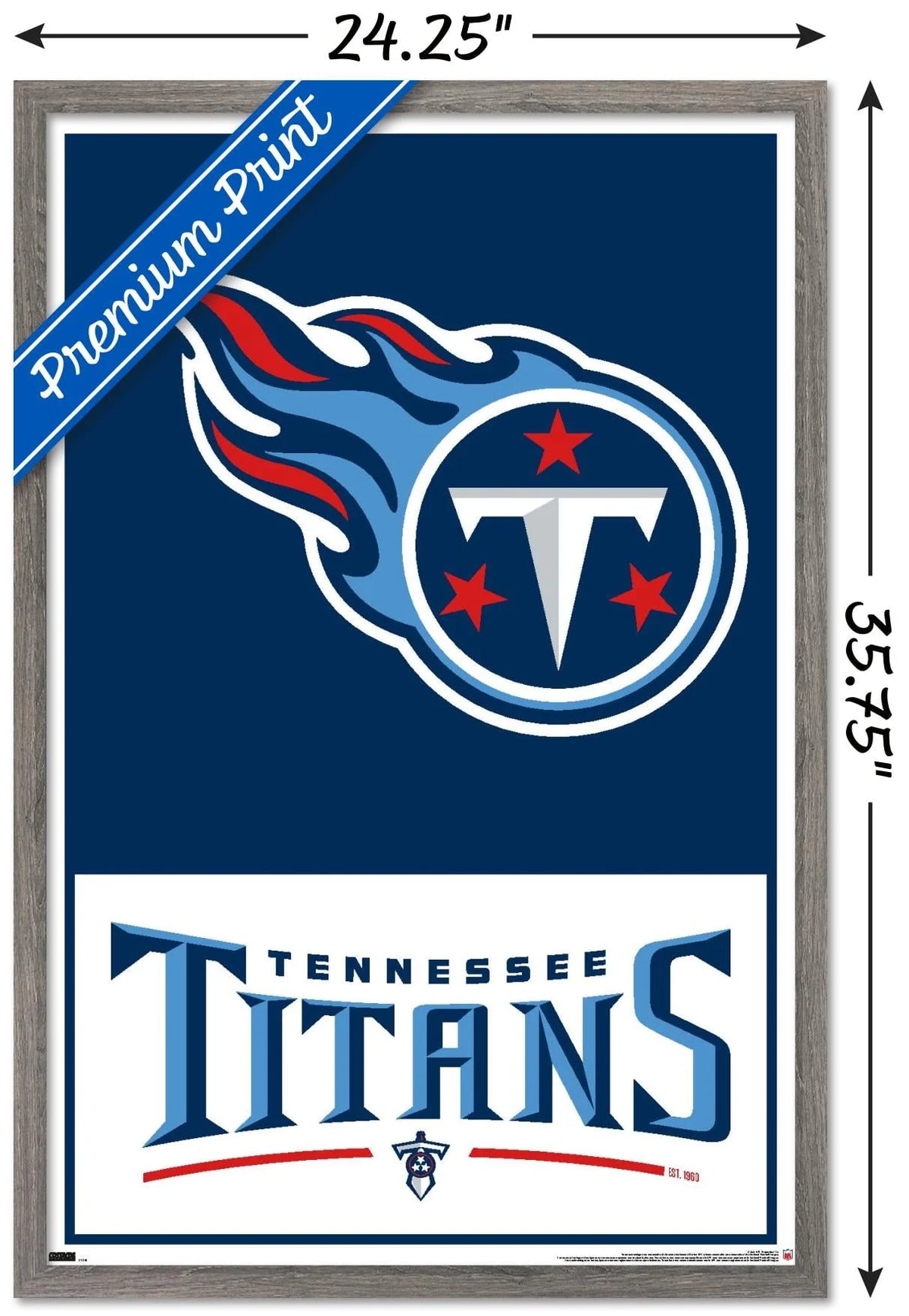 Tennessee Titans Wall Poster 22.375 x 34 E8626