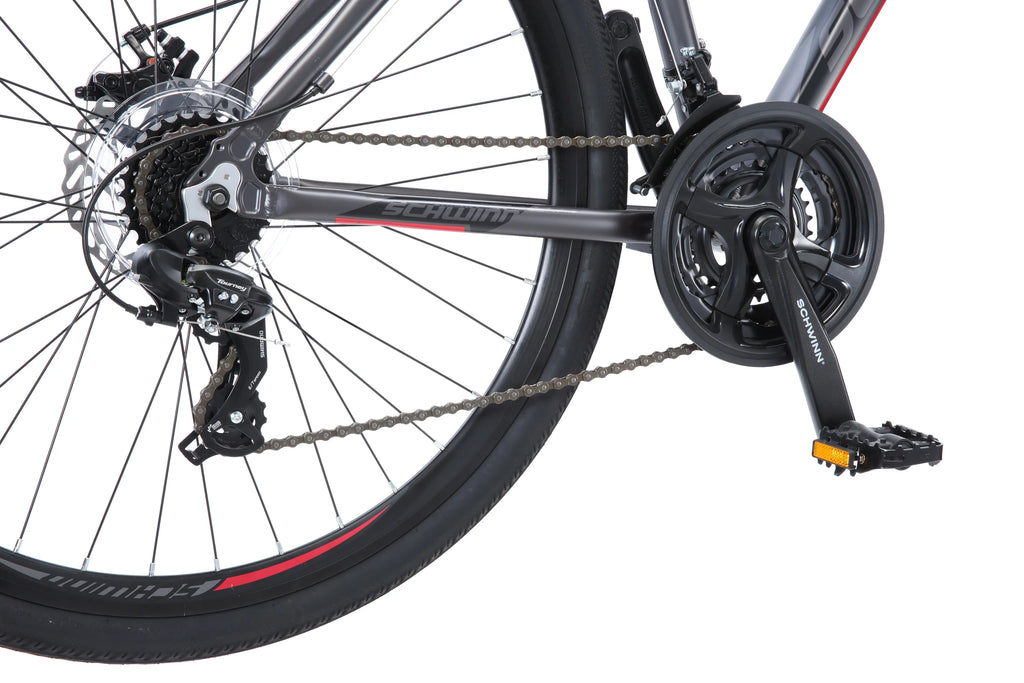 Hybrid Bike 700c Wheels 21 Speeds Mens Frame Grey X2274