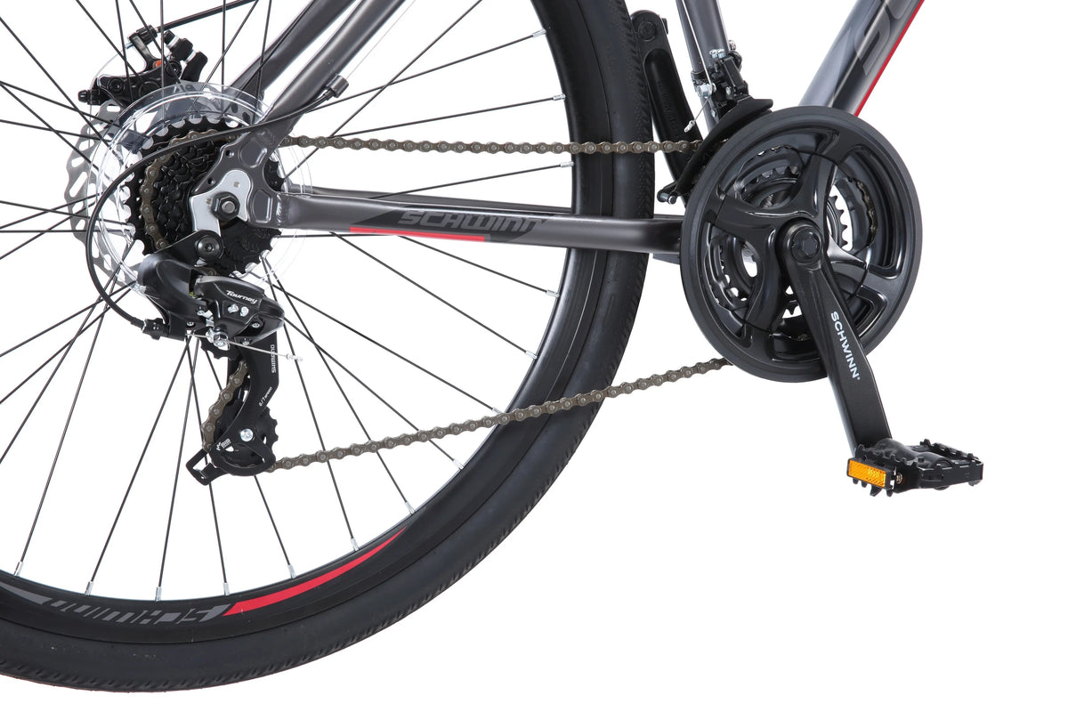 Hybrid Bike 700c Wheels 21 Speeds Mens Frame Grey X2274