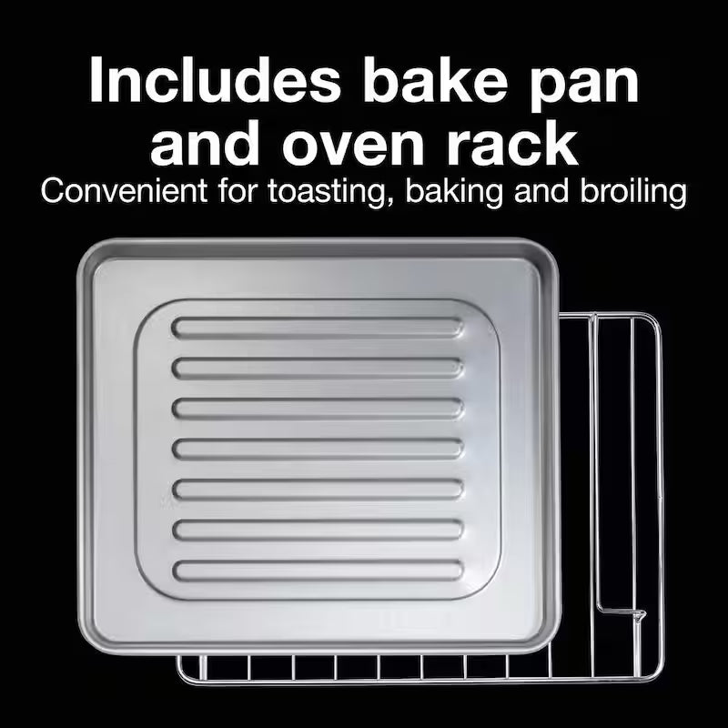 1100-Watt 4-Slice Black Toaster Oven Broiler F443080