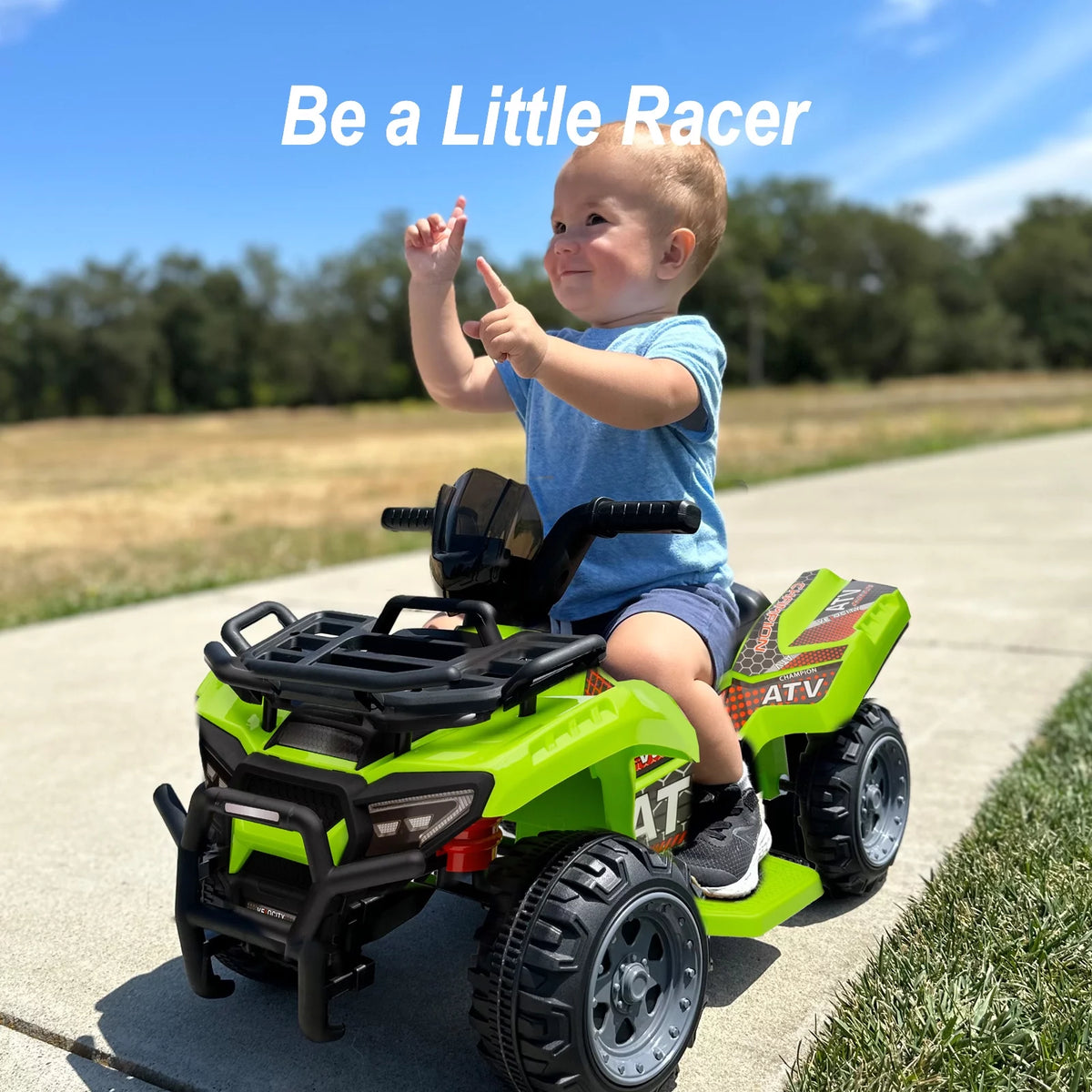 6V Ride-on Toy Kids ATV 4 Wheeler with Music Green I494