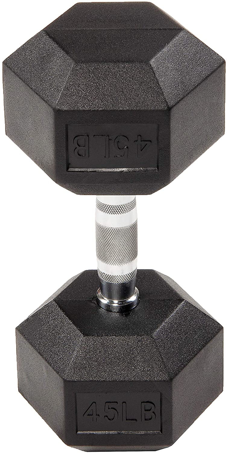 Rubber Encased Hex Dumbbells 20 Lbs. Pair C2026