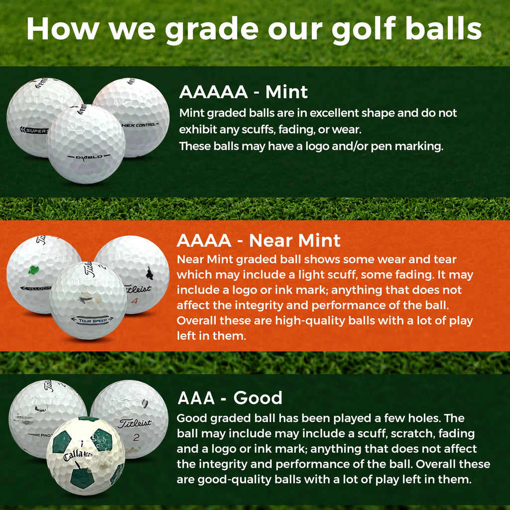100 Pack Recycled Golf Balls with 15 Tees and Mesh Carrying Bag M345