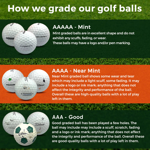100 Pack Recycled Golf Balls with 15 Tees and Mesh Carrying Bag M345
