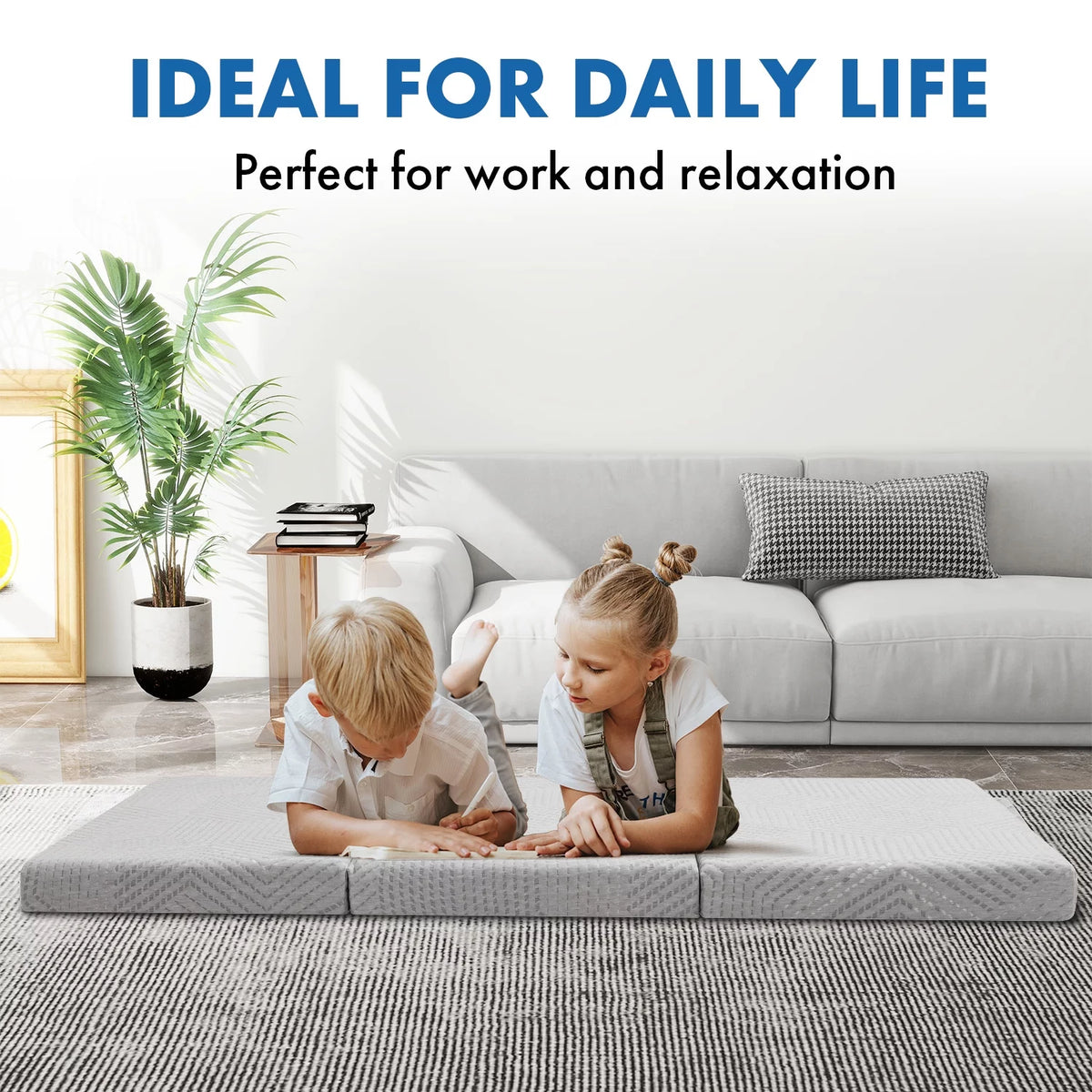 4 Inch Tri Folding Memory Foam Mattress C305470