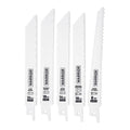 6 in. Bi-Metal Reciprocating Saw Blade Set, 5 Piece O124