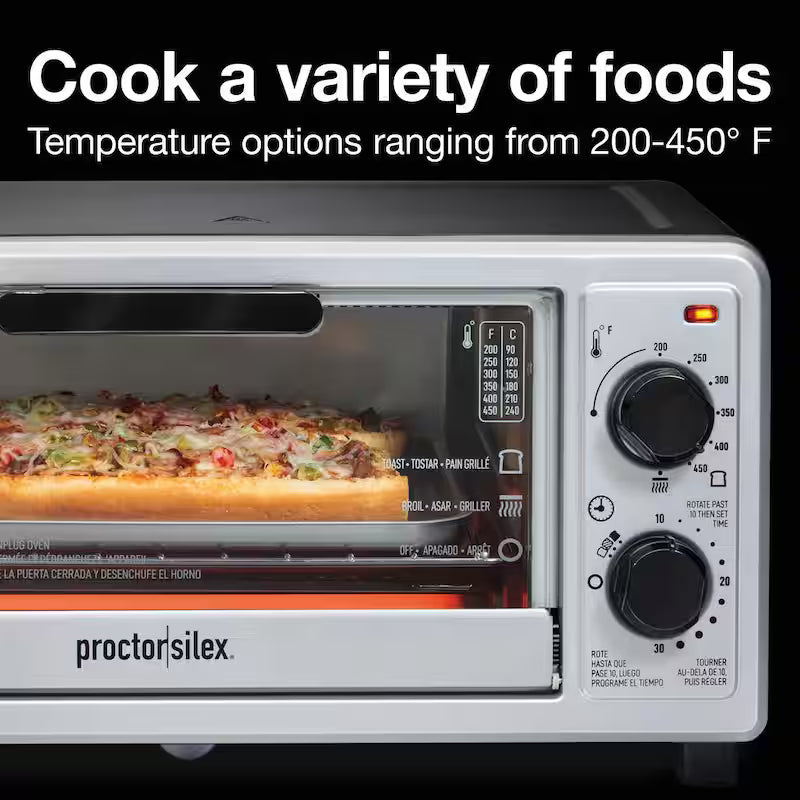 1100-Watt 4-Slice Black Toaster Oven Broiler F443080