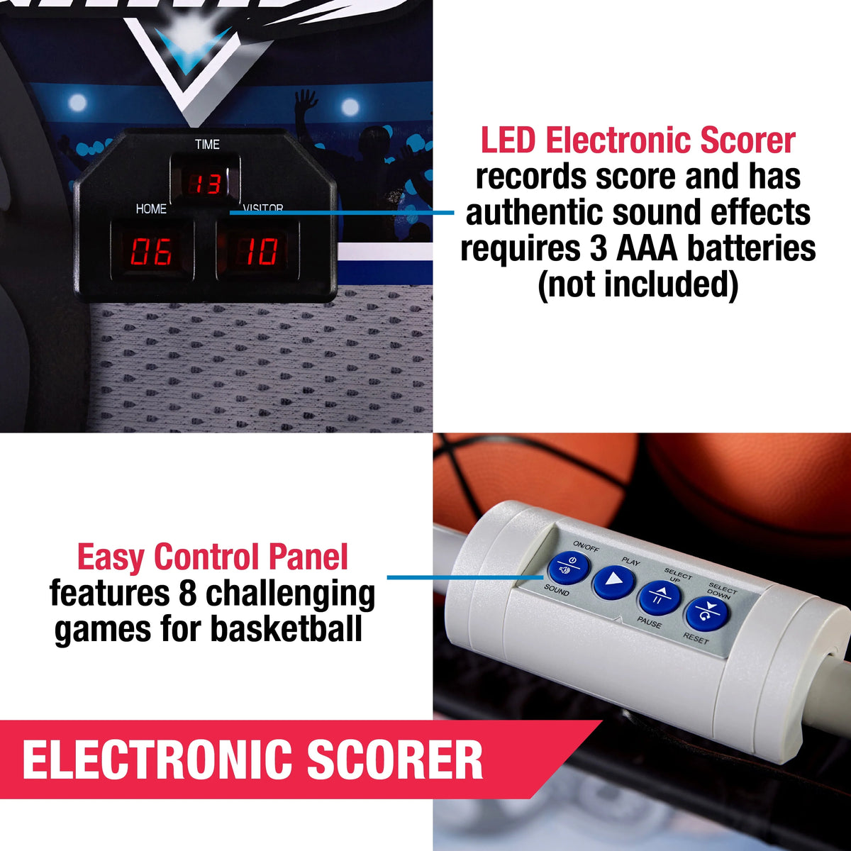 3 in 1 Basketball Football Baseball Game with LED Scoring System D69147
