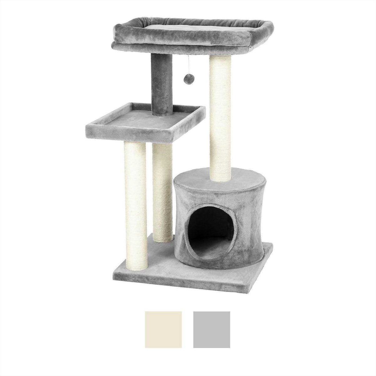 42-in Faux Fur Cat Tree Condo X6844