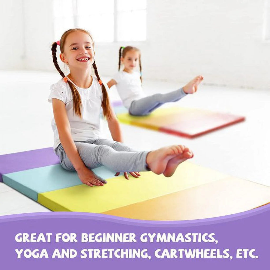 3' x 6' Kids Gymnastics Mat with Carrying Handles C942766