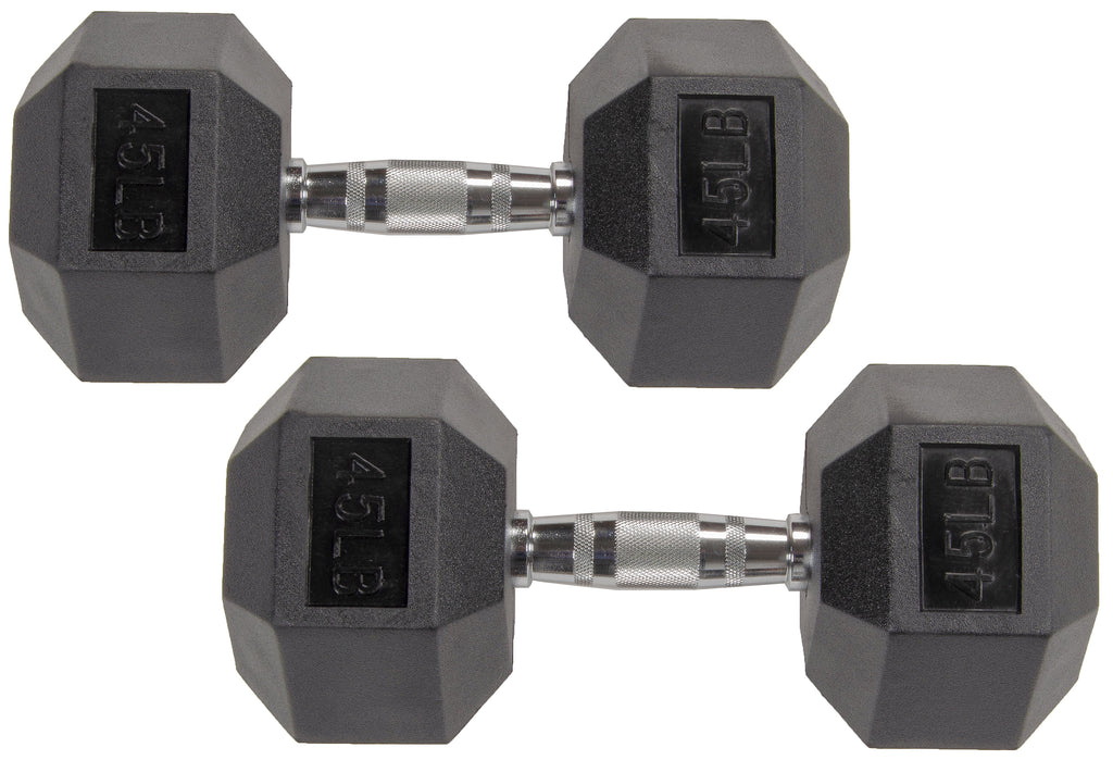 Rubber Encased Hex Dumbbells 20 Lbs. Pair C2026