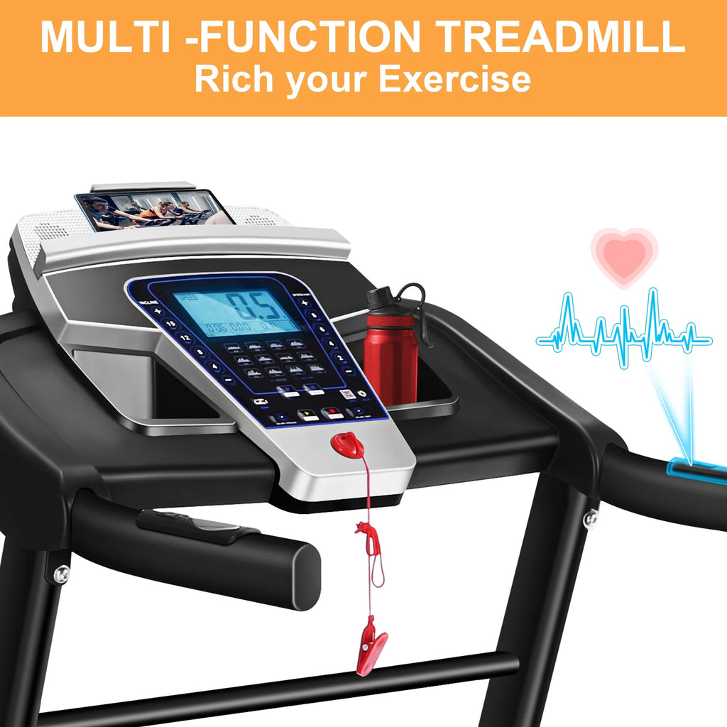 17'' Folding Treadmill with 15-Level Auto Incline, 3.25HP Motor, Black R99344