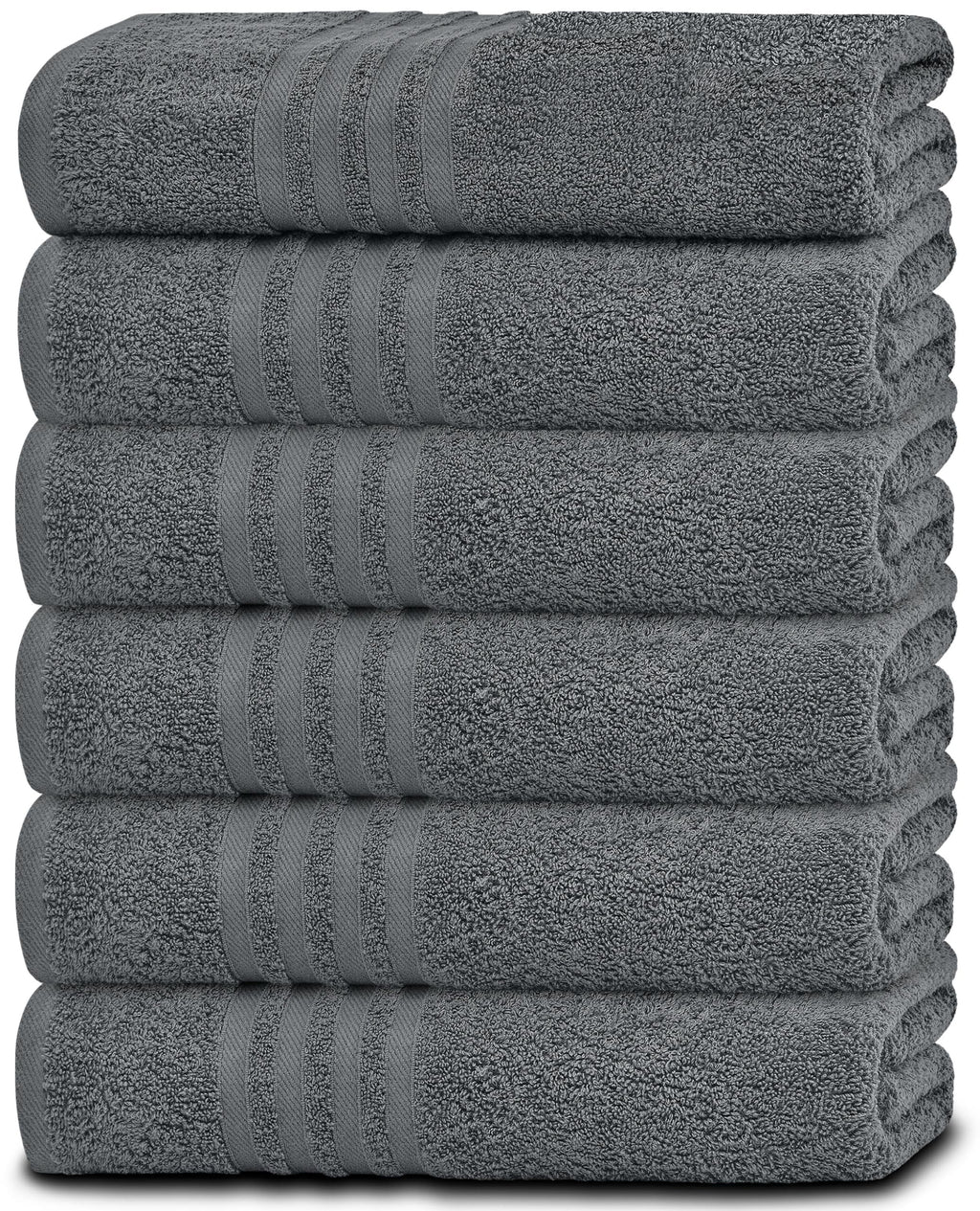 Cotton Bath Towels 24x50 Inch 6 Pack White P26850