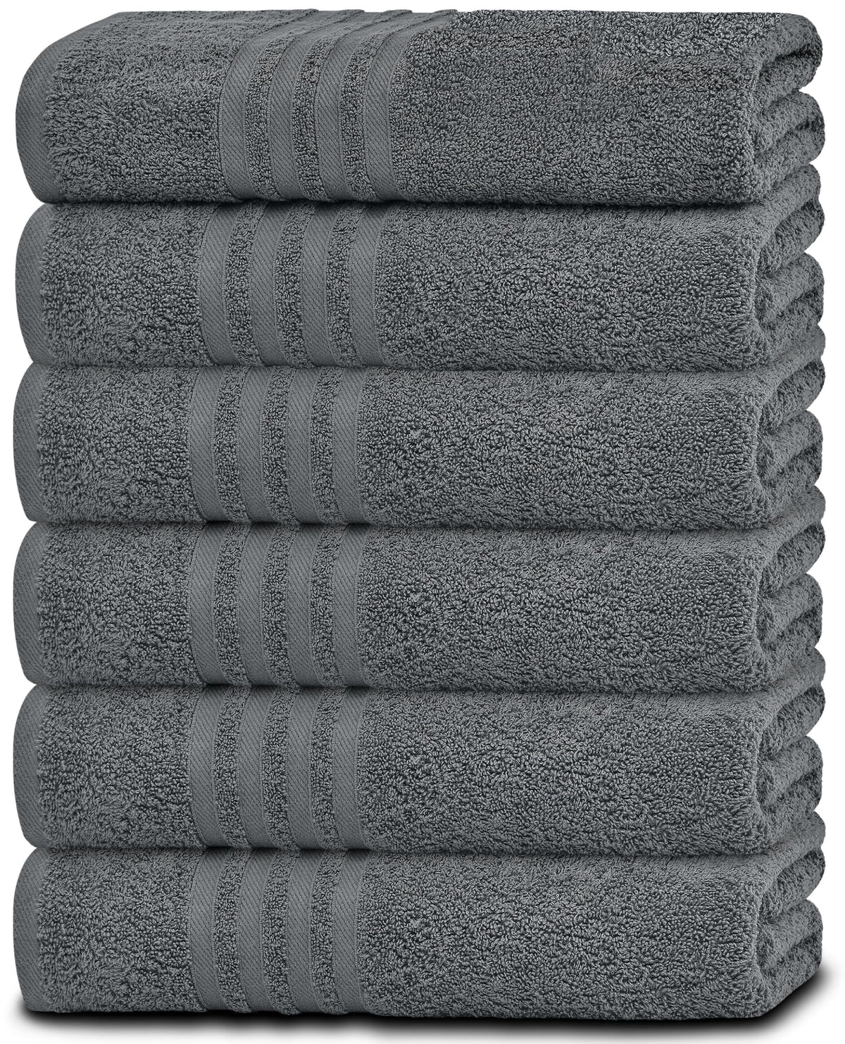 Cotton Bath Towels 24x50 Inch 6 Pack White P26850