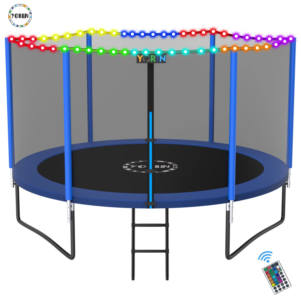 8 FT Round Trampoline with Enclosure Net and Ladder R17999