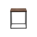 Black Metal End Table with Haze Wood Finish Top Z972820