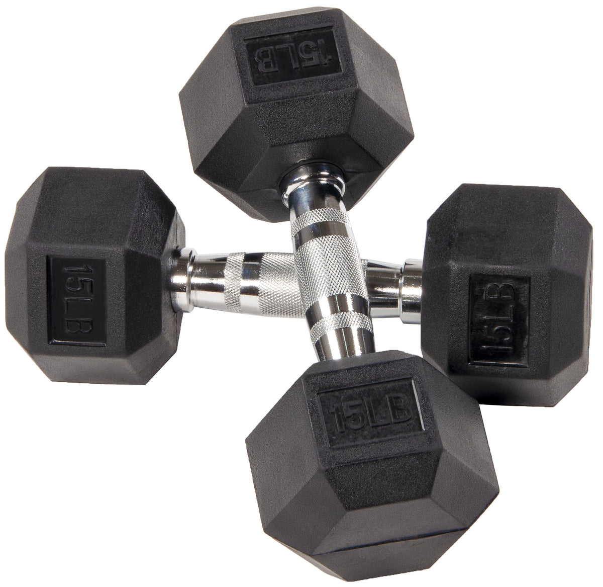 Rubber Encased Hex Dumbbells 20 Lbs. Pair C2026
