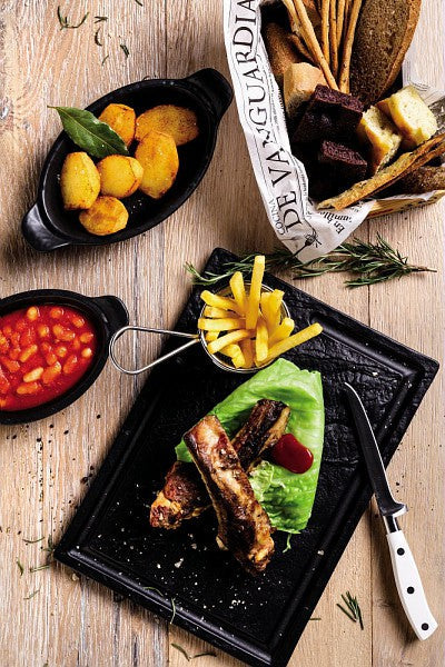 Black Steak Plate 33x24cm B377