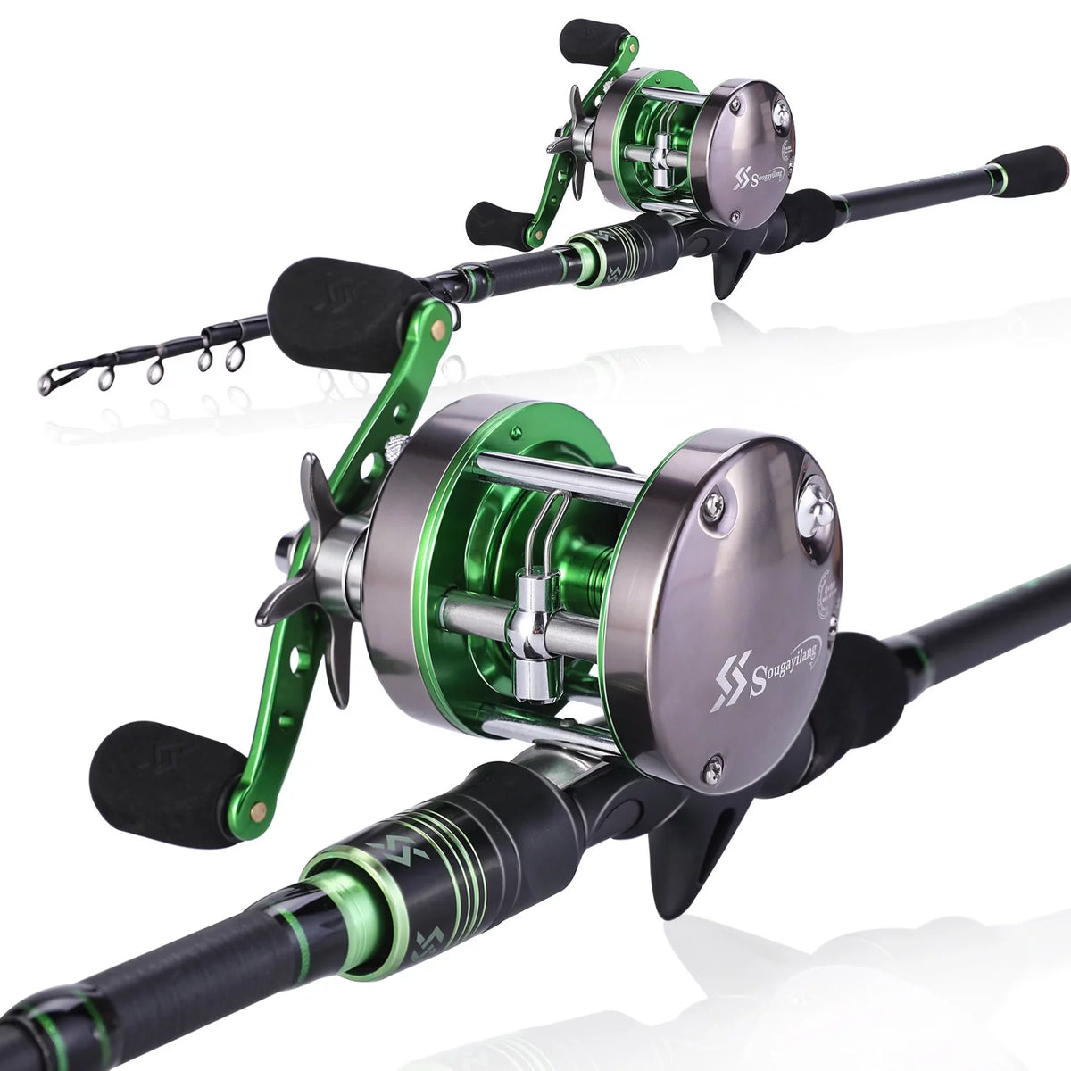 Telescopic Casting Rod and Baitcast Reel Fishing Combo Q460