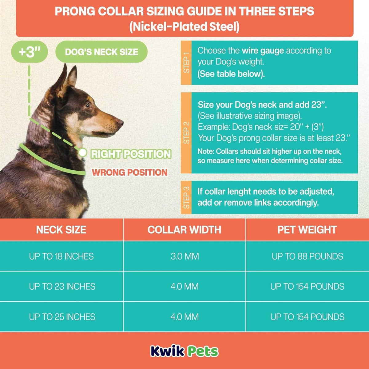 Fur Saver Link Chain Training Dog Collar E188