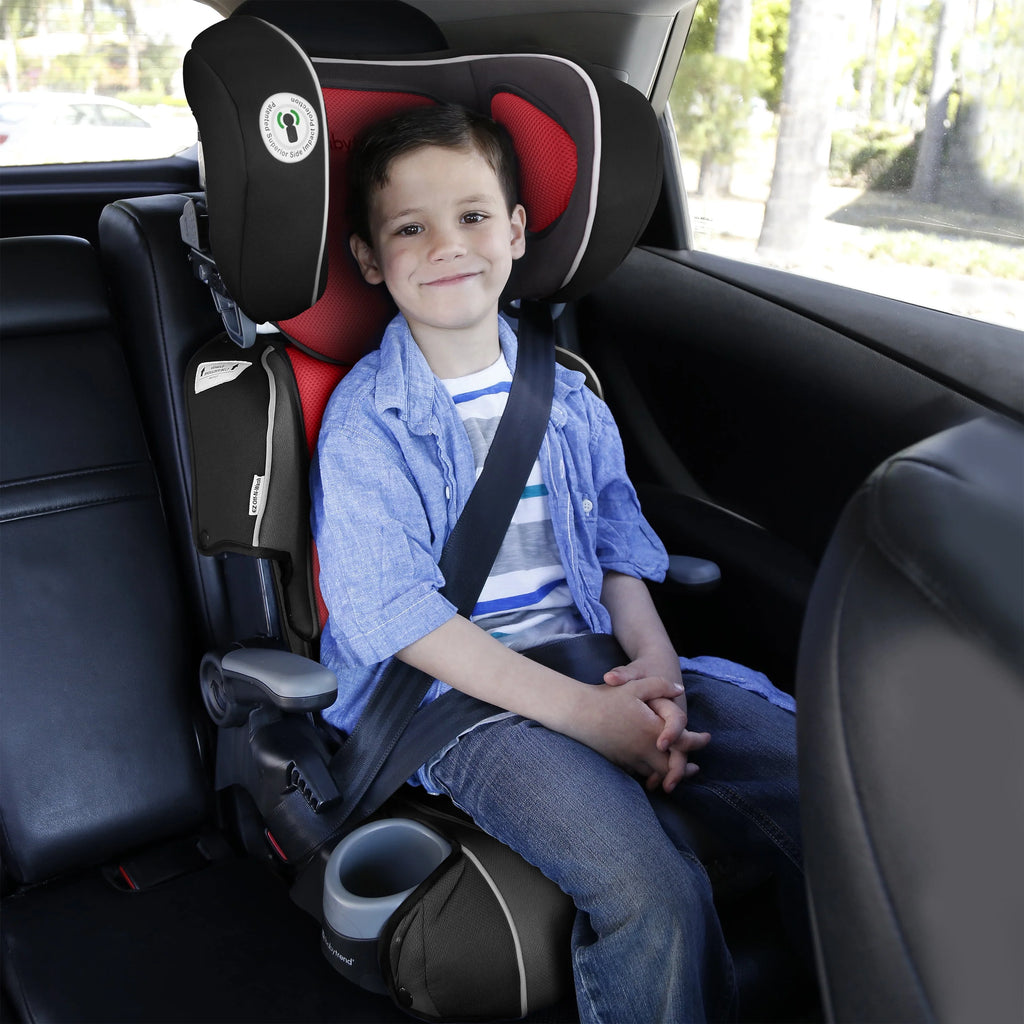 Folding High Back Booster Car Seat Red P8326