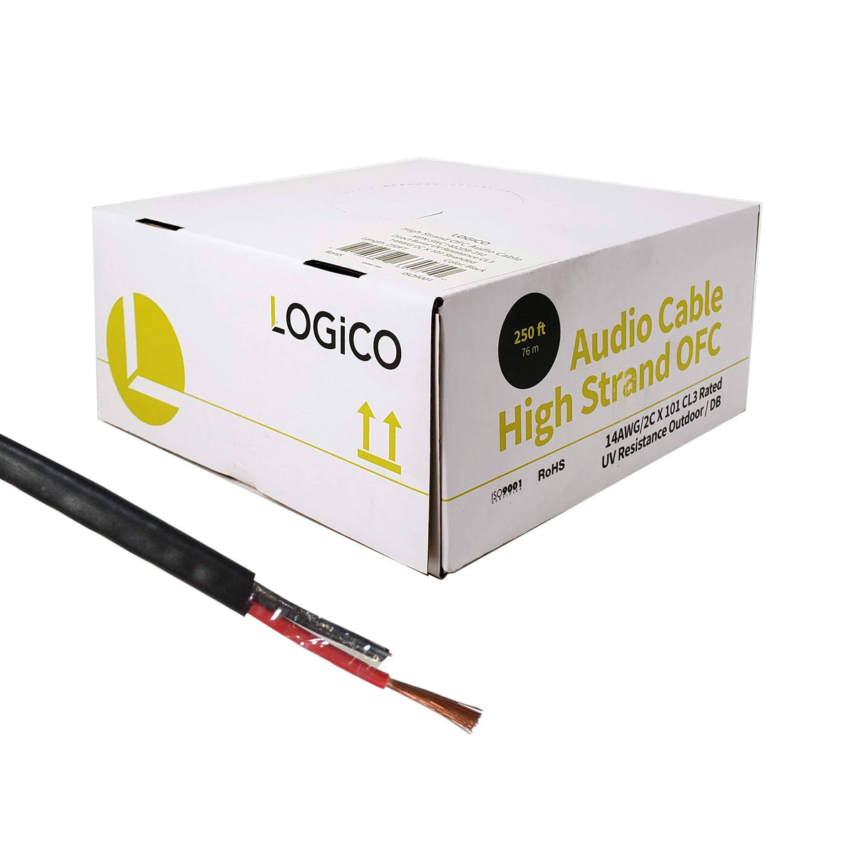 14/2 AWG Black 250ft Speaker Wire T718