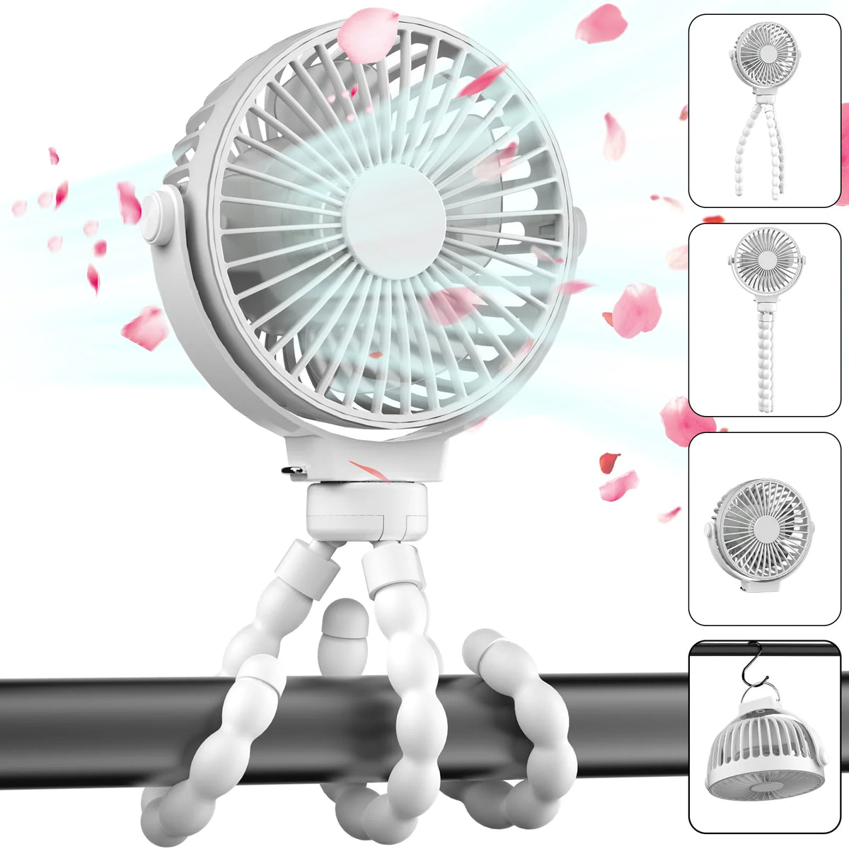 Portable USB Rechargeable Clip Tripod Fan I51599