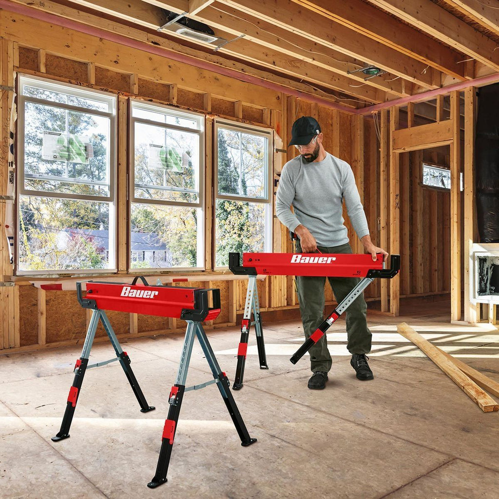 32 in. Steel Adjustable Sawhorse, 1300 lb. Capacity T74893
