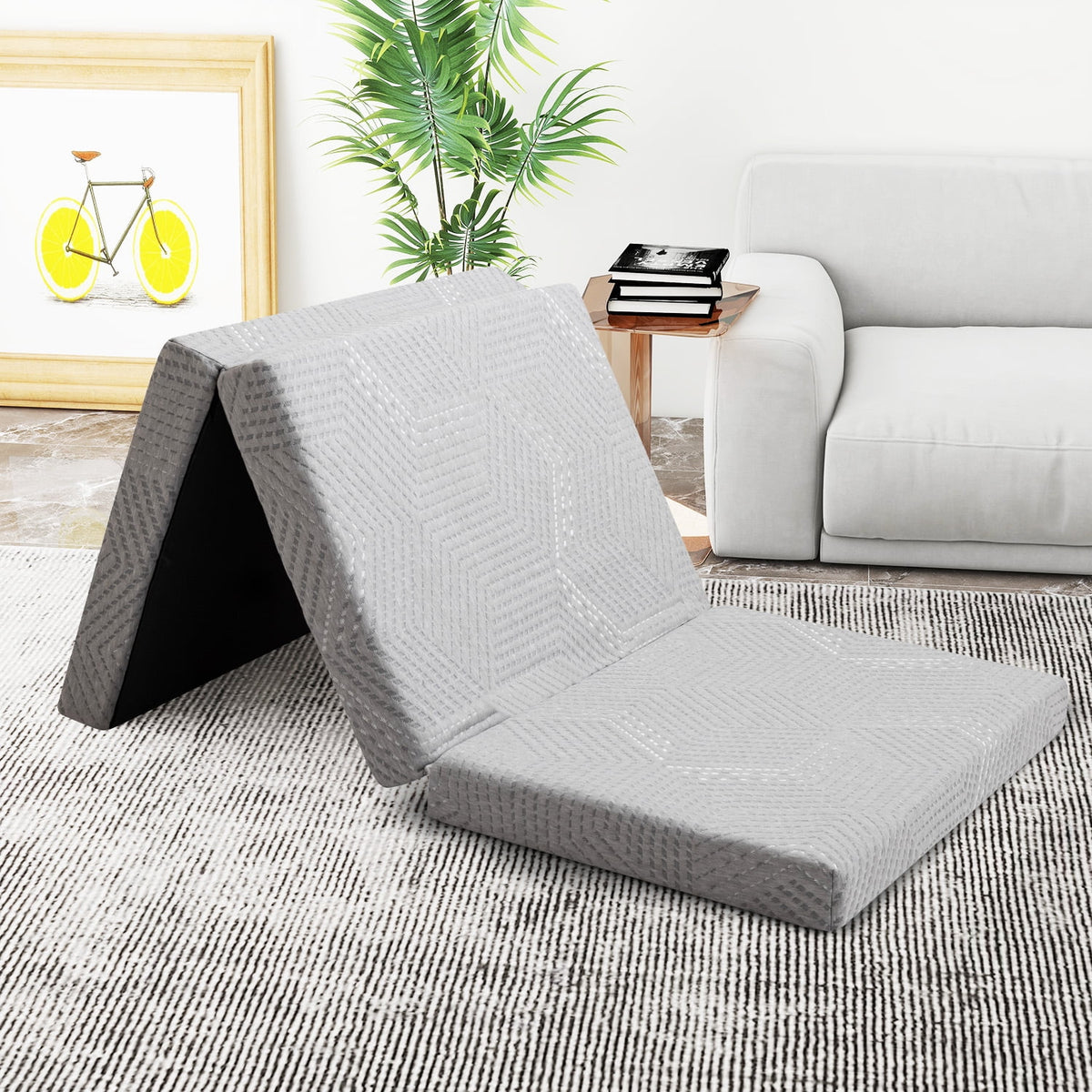 4 Inch Tri Folding Memory Foam Mattress C305470