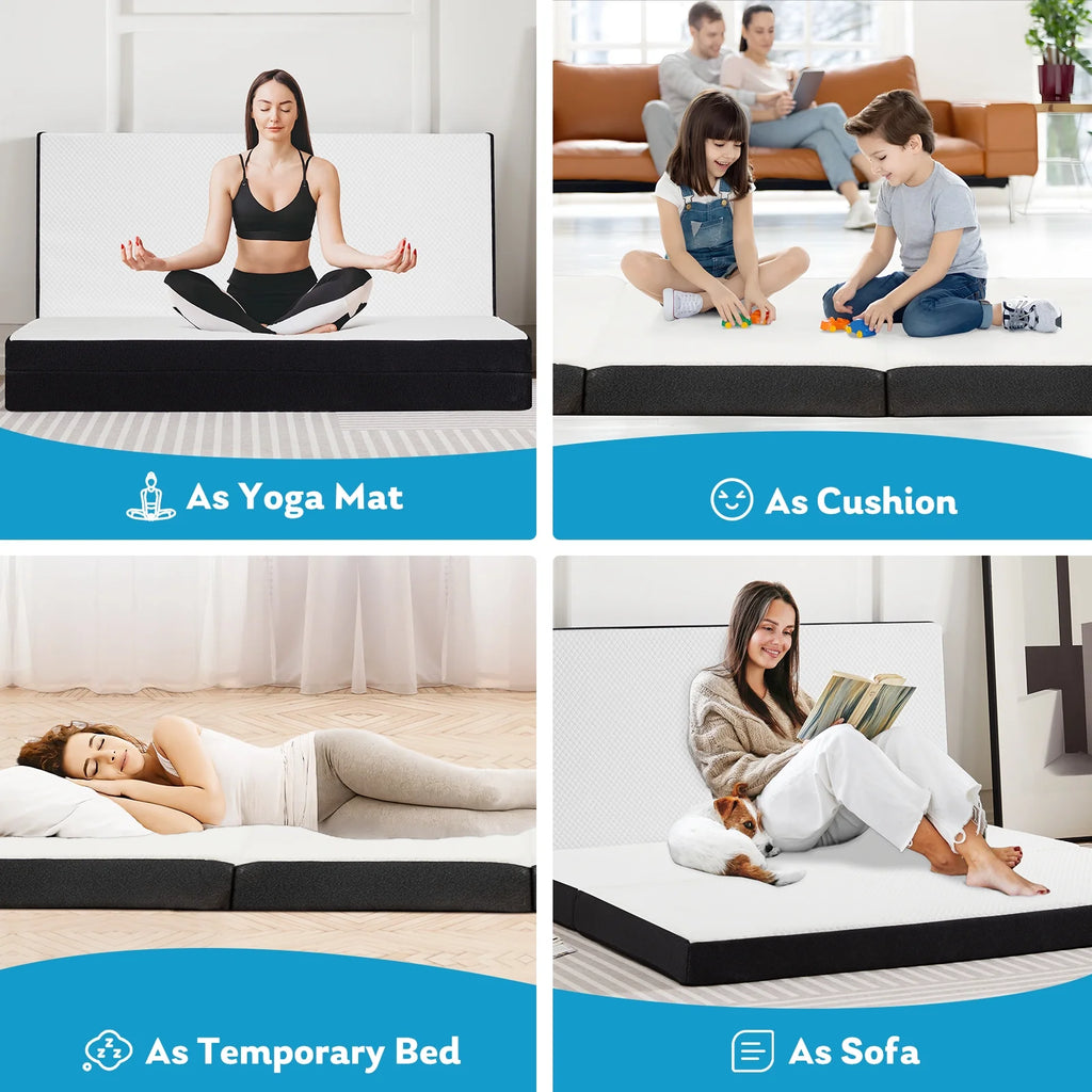 4 Inch Tri Folding Memory Foam Mattress C305470