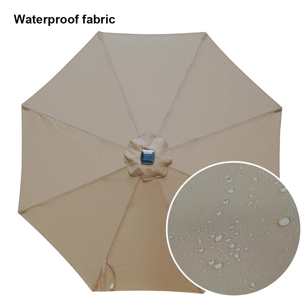9ft LED Solar Patio Umbrella with Tilt and Crank B33834