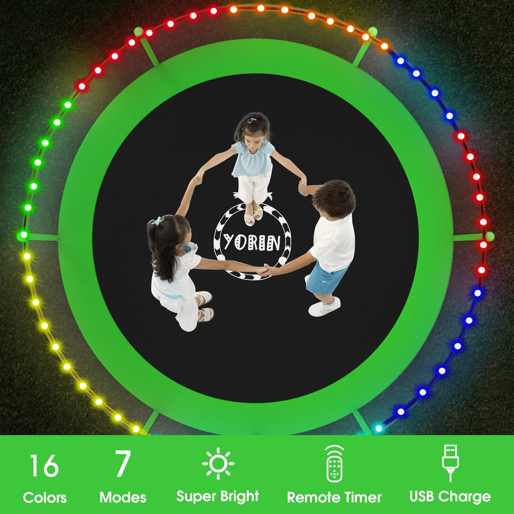 8 FT Round Trampoline with Enclosure Net and Ladder R17999