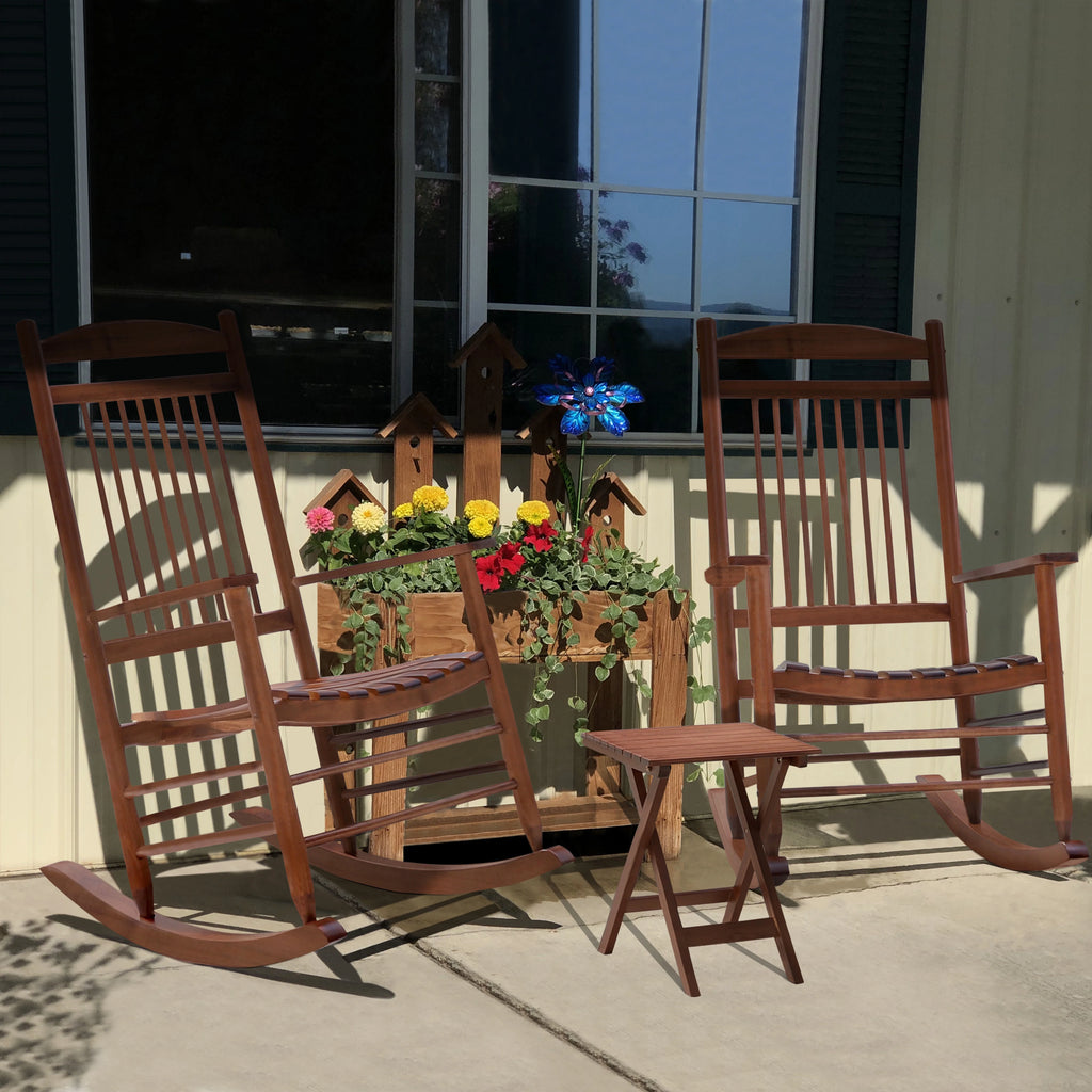 Black Wood Rocking Chair Set of 3 K68599