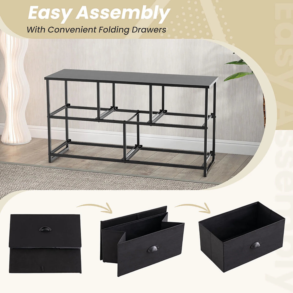5 Drawer Dresser with Fabric Bins Q437818
