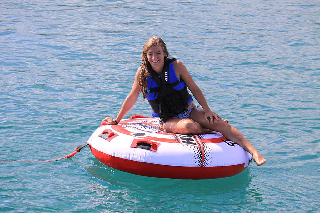 2 Inflatable Round Deck Single Rider Towable Tube H955111