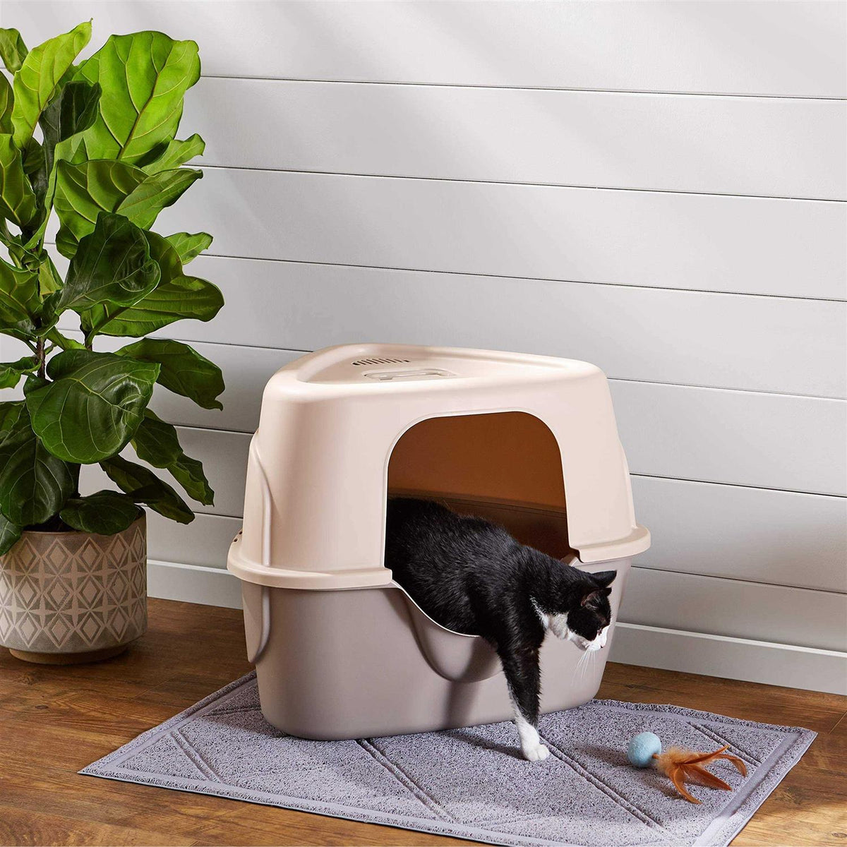 Hooded Corner Cat Litter Box H186239